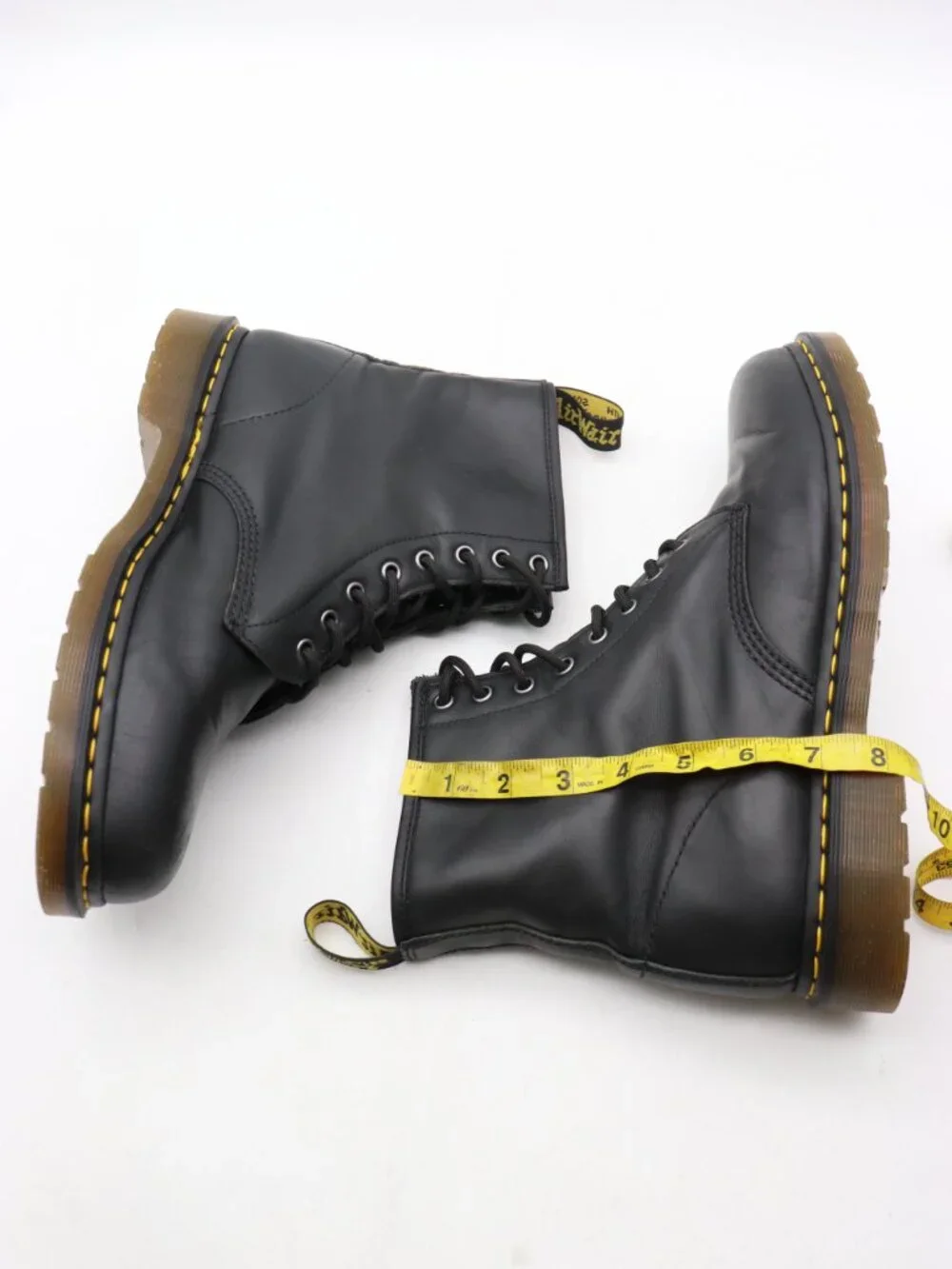 Doc Dr. Martens 1480 Men's 12 Black Leather Lace Up Ankle Combat Boots Lace Up